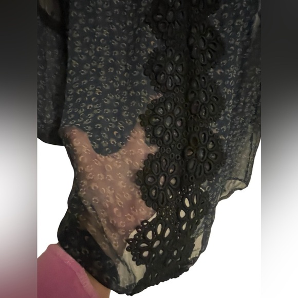🔥⚫️NEW Eshakti sheer blouse size 2X (fits like an XL). Great detailing! - Picture 2 of 9